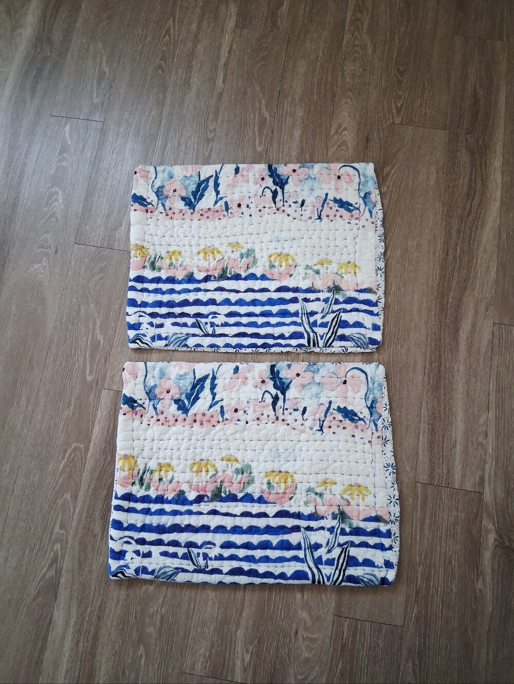 Anthropologie Rosalind Print Cotton Voile Quilted Shams - Picture 11 of 12